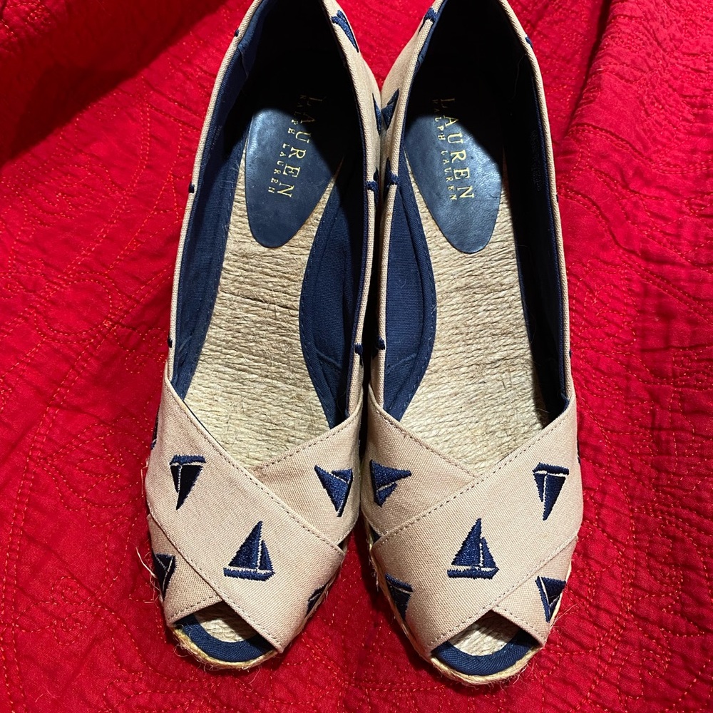 Ralph Lauren canvas wedge heel